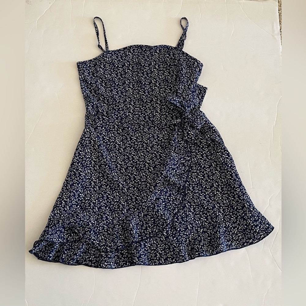 Blue and White Kids Patterned Dress